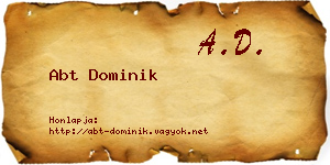 Abt Dominik névjegykártya